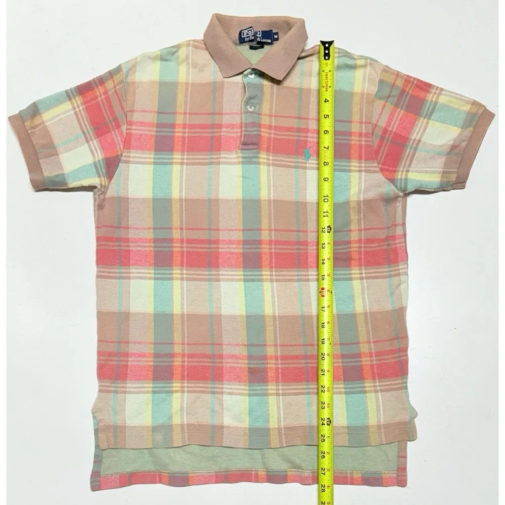Vintage Polo Ralph Lauren Plaid Polo Shirt Rugby Men's Size Medium